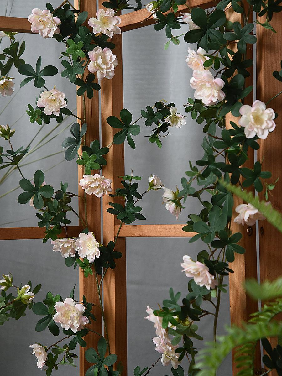 Simulated rose vine shading and winding indoor walls